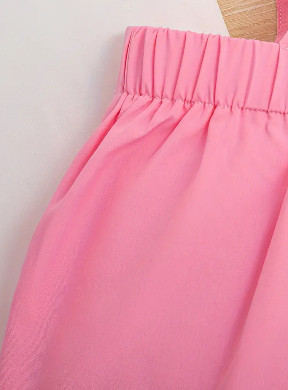 Girl Pink and White Dress set