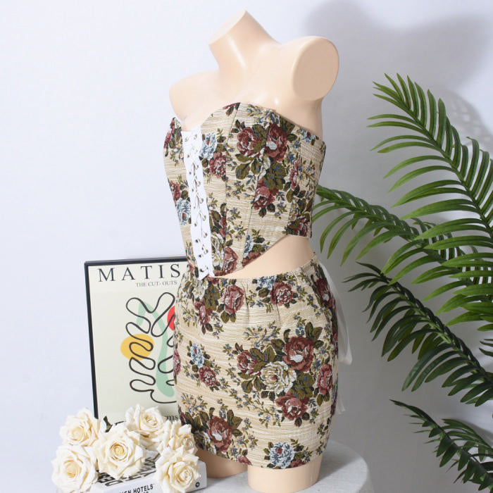 Bustier two-piece flower set