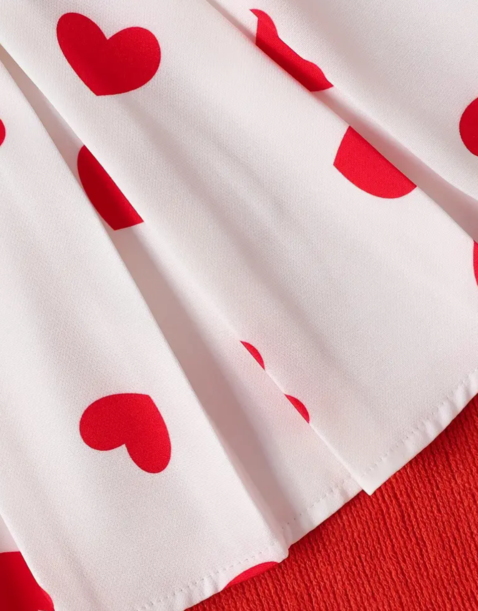 Girls Heart two piece skirt set