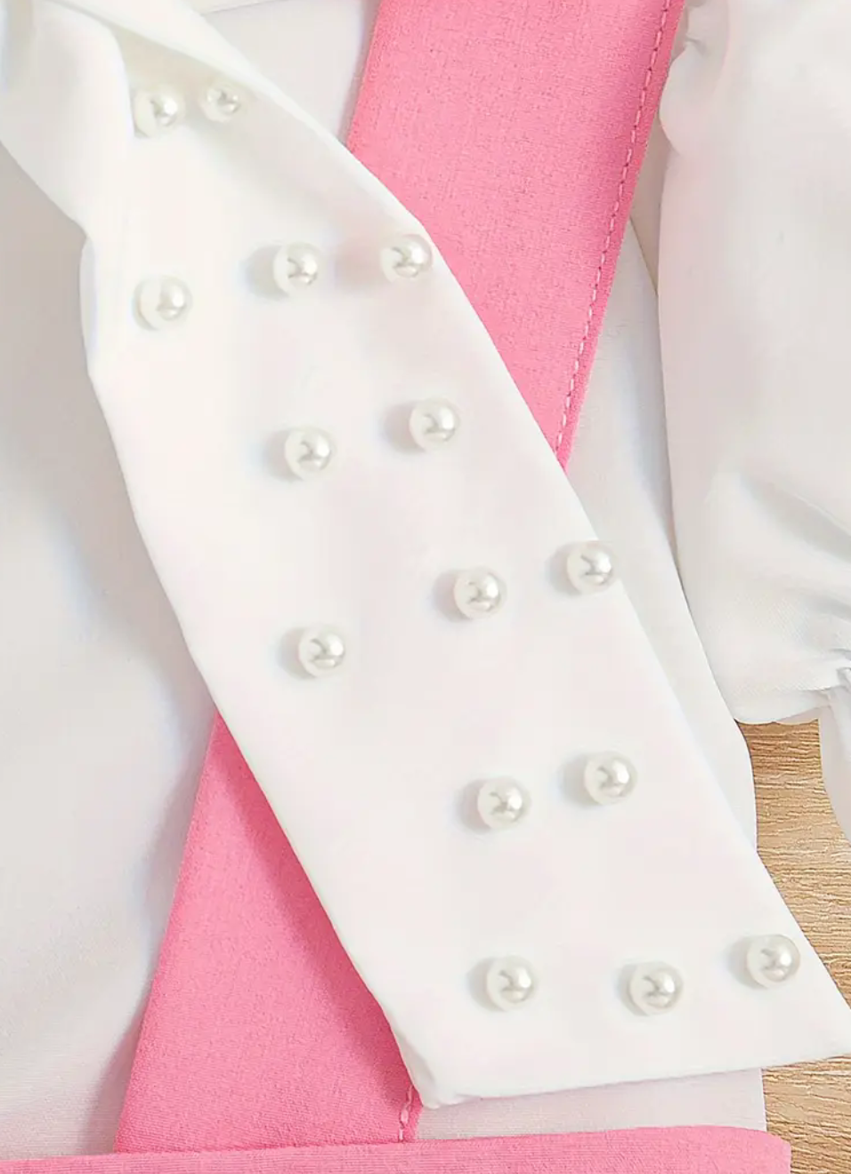 Girl Pink and White Dress set