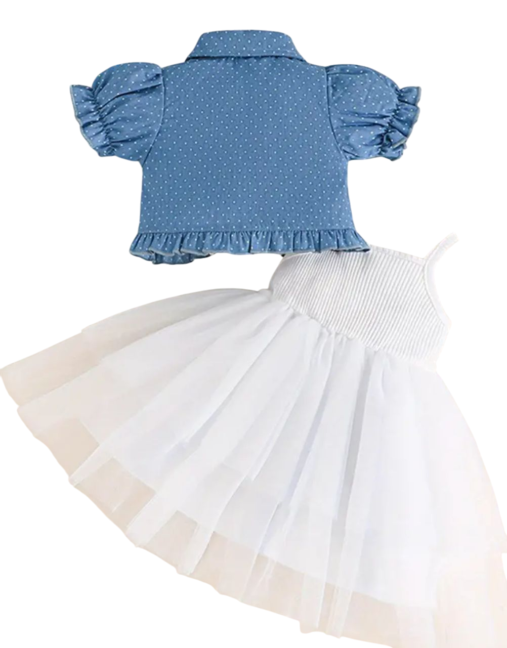 Girls two piece dress and jeans jacket set