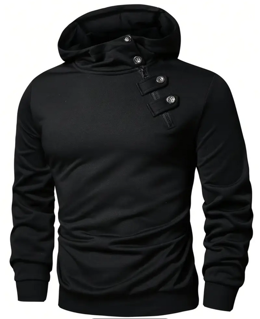Men button side hoodie