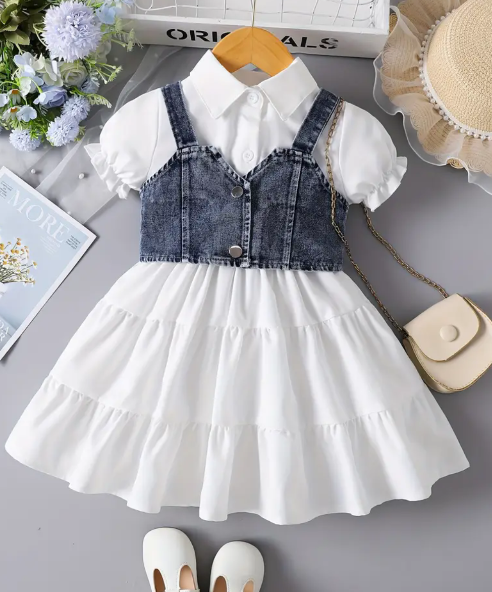 Girl dress and vest set