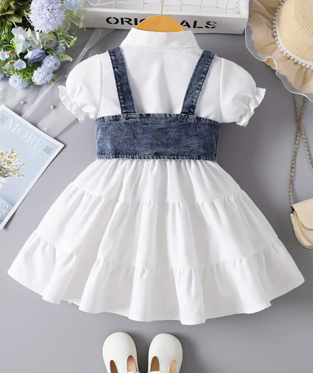 Girl dress and vest set