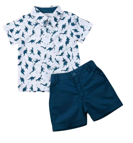 Boys two piece dinosaur set