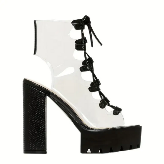 Woman clear wedge heel